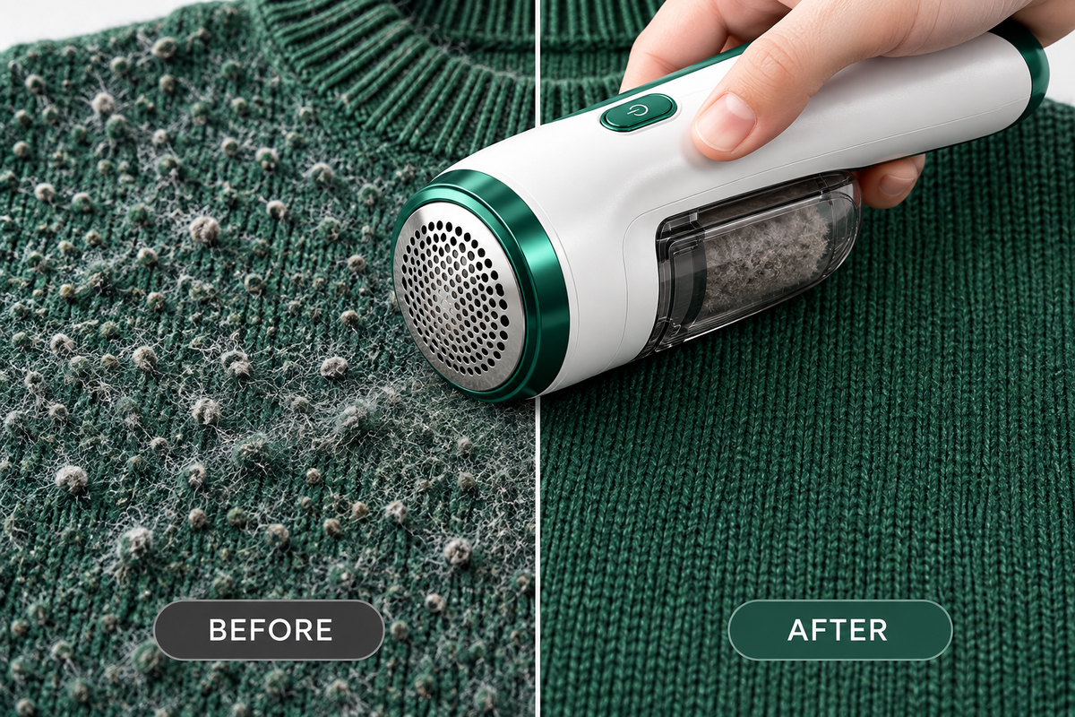 Rechargeable Electric Lint Remover & Fabric Shaver (Sweater, Sofa & Clothes Defuzzer)