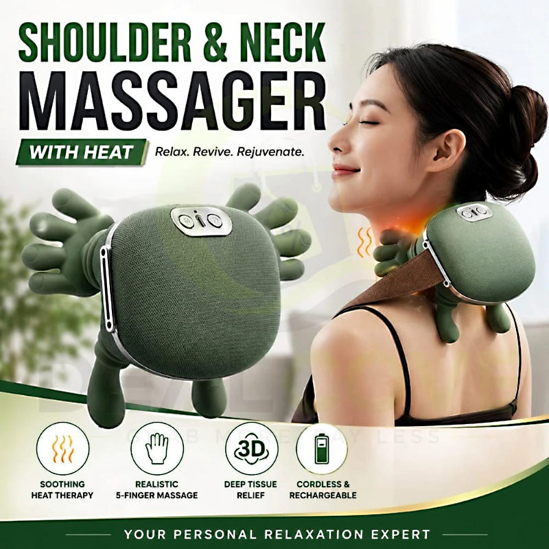 Rechargeable Cervical Neck & Body Massager – Deep Tissue Kneading Pain Relief